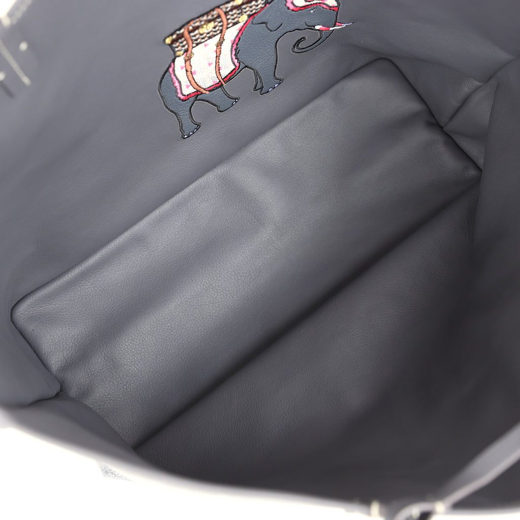 Goyard Goyardine Grey Anjou PM Embroidered Elephant Tote Palladium Hardware - Image 9