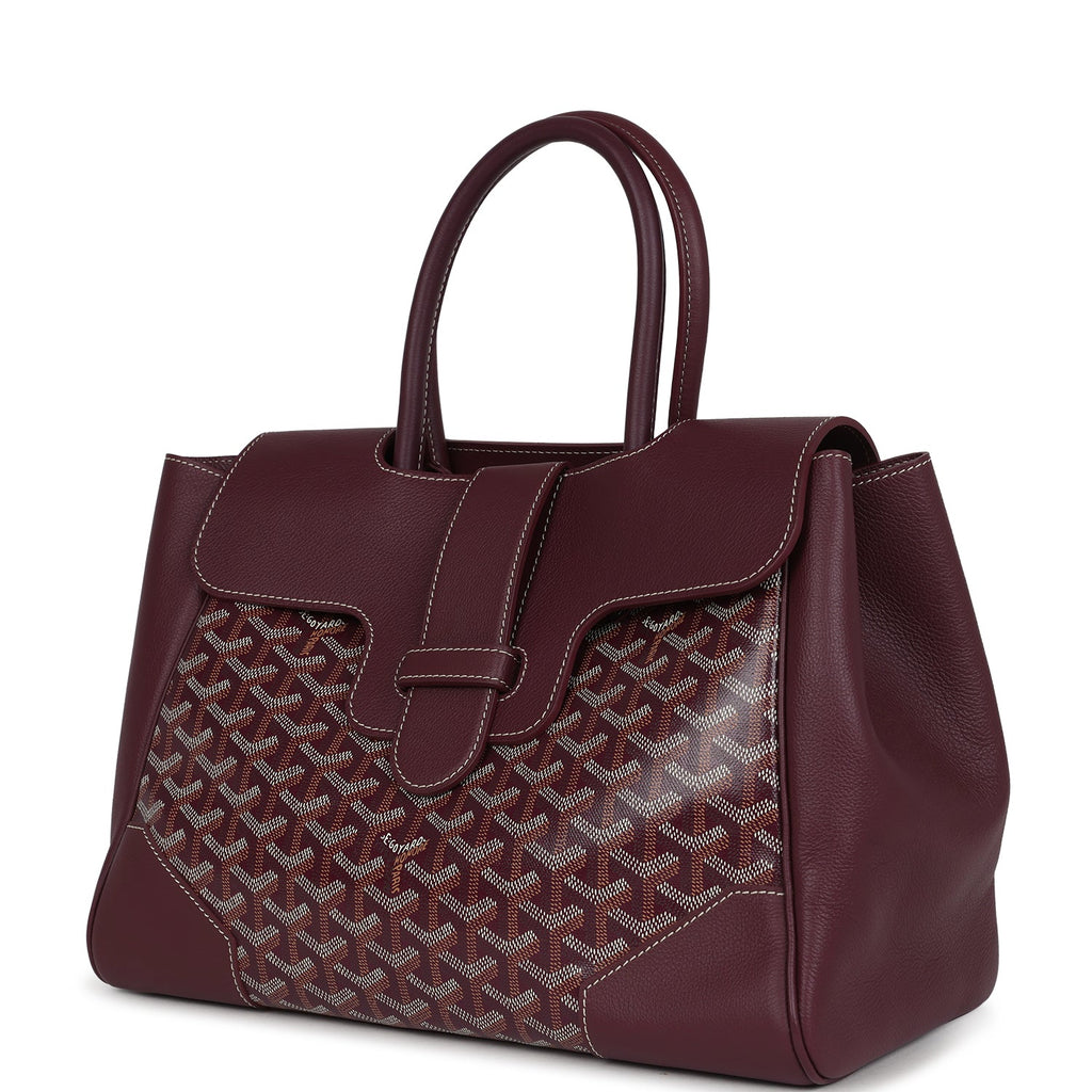 Goyard Saigon Tote Burgundy Goyardine Canvas Palladium Hardware - Image 6