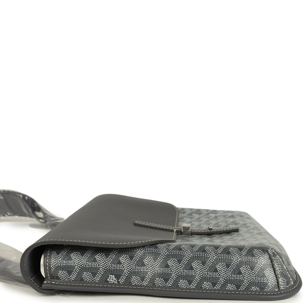 Goyard Coursier Messenger Bag Grey Goyardine Canvas & Chevroches Calfskin Palladium Hardware - Image 7