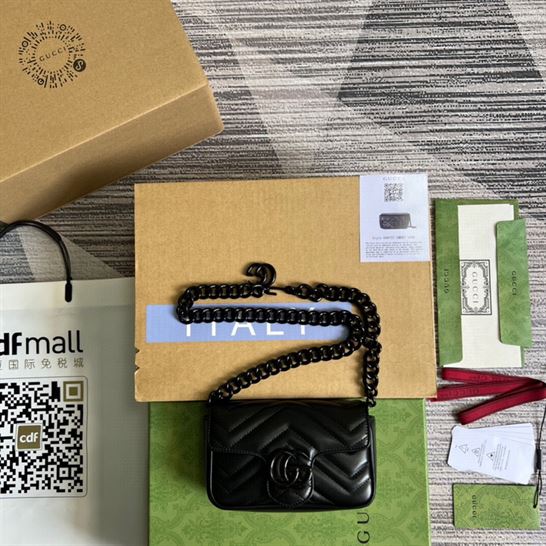 GG Marmont belt bag Black chevron matelassé - Image 3