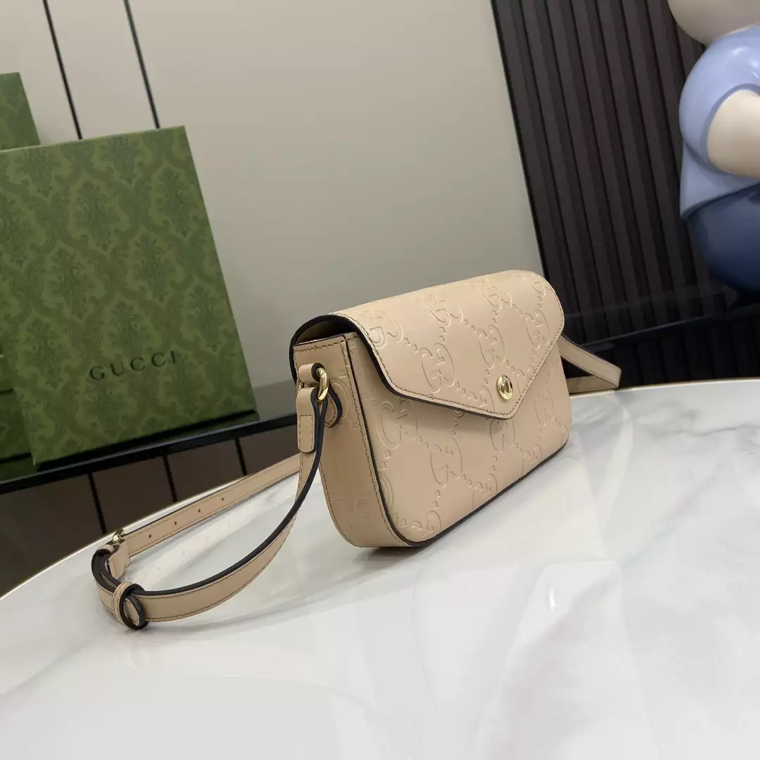 GG Super Mini Shoulder Bag in Light Beige Leather - Repbags.ru - Image 4