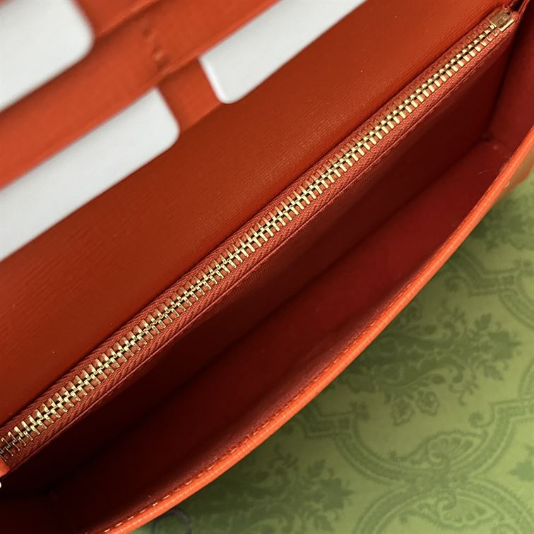 Gucci Horsebit 1955 wallet with chain Orange - Image 9