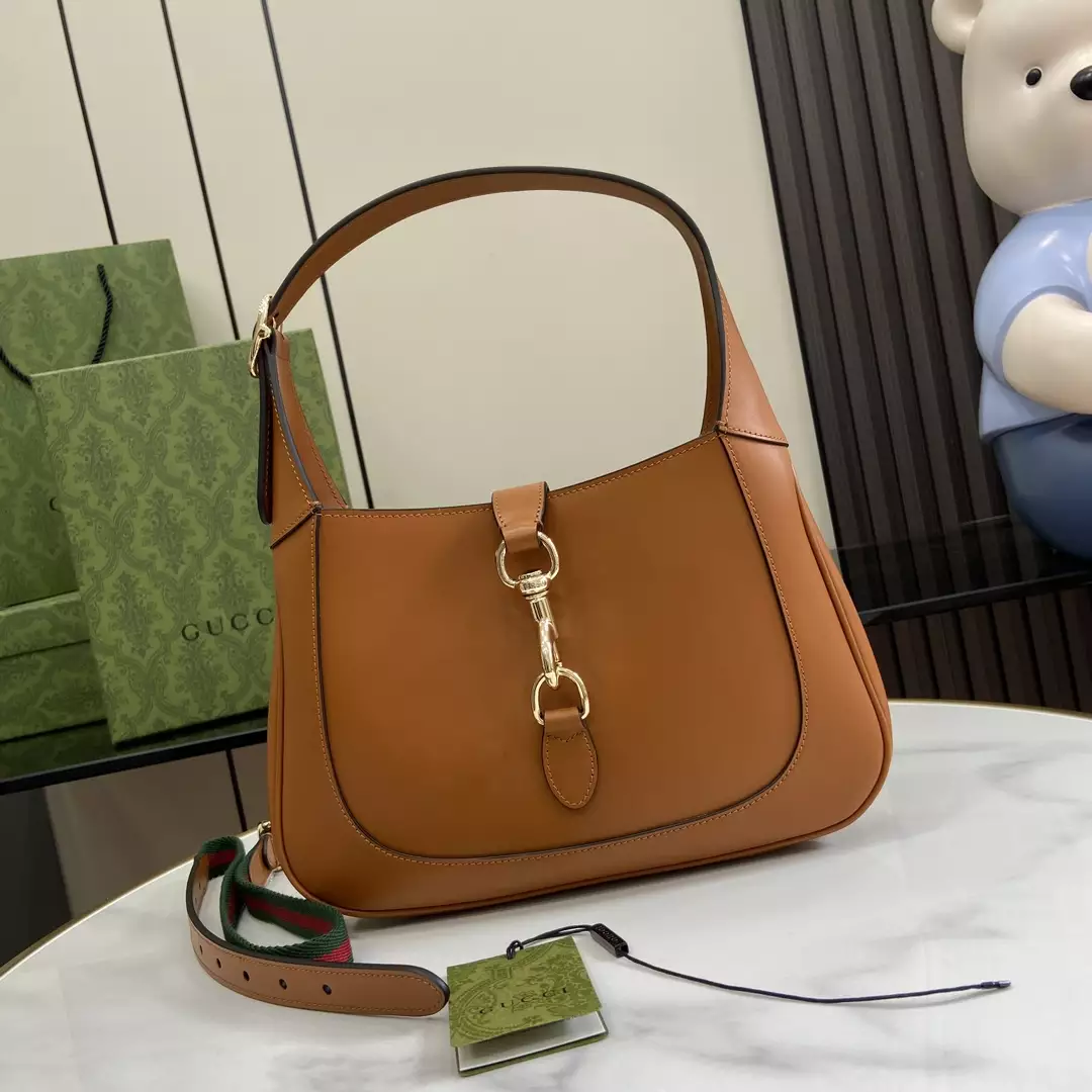 Gucci Jackie Small Shoulder Bag Brown Leather - Repbags.ru - Image 3