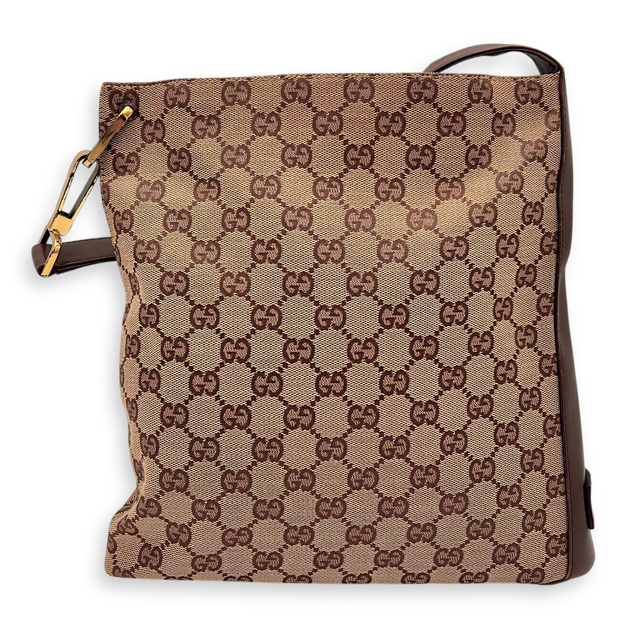 GG Shoulder Bag Brown in Canvas, Gold hardware - Image 3