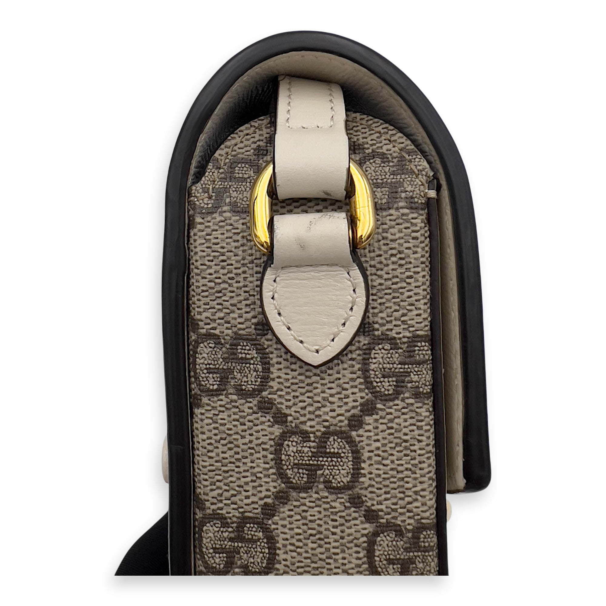 Horsebit 1955 Brown Crossbody Bag in Monogram Coated Canvas, Gold hardware - Image 15