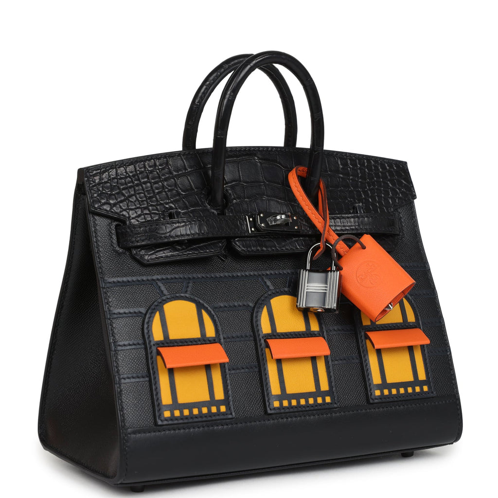 Hermes "Midnight" Faubourg Birkin Sellier 20 So Black Matte Alligator Black Hardware - Image 3