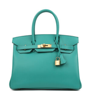 Hermes Birkin 30 Vert Verone Epsom Gold Hardware