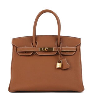 Pre-owned Hermes Birkin 30 Gold Togo Gold Hardware