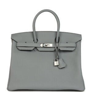 Hermes Birkin 35 Gris Pantin Togo Palladium Hardware