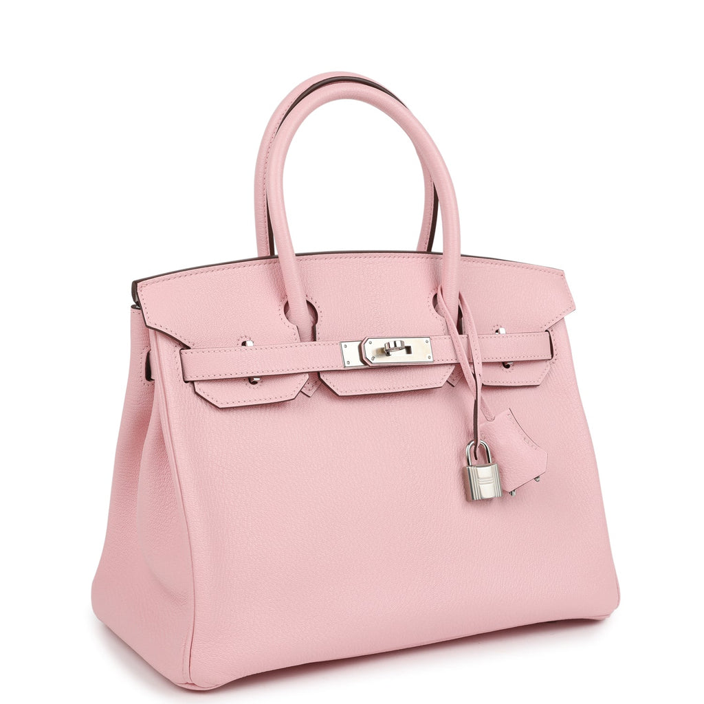 Pre-owned Hermes Special Order (HSS) Birkin 30 Rose Sakura Verso Chèvre Palladium Hardware - Image 3