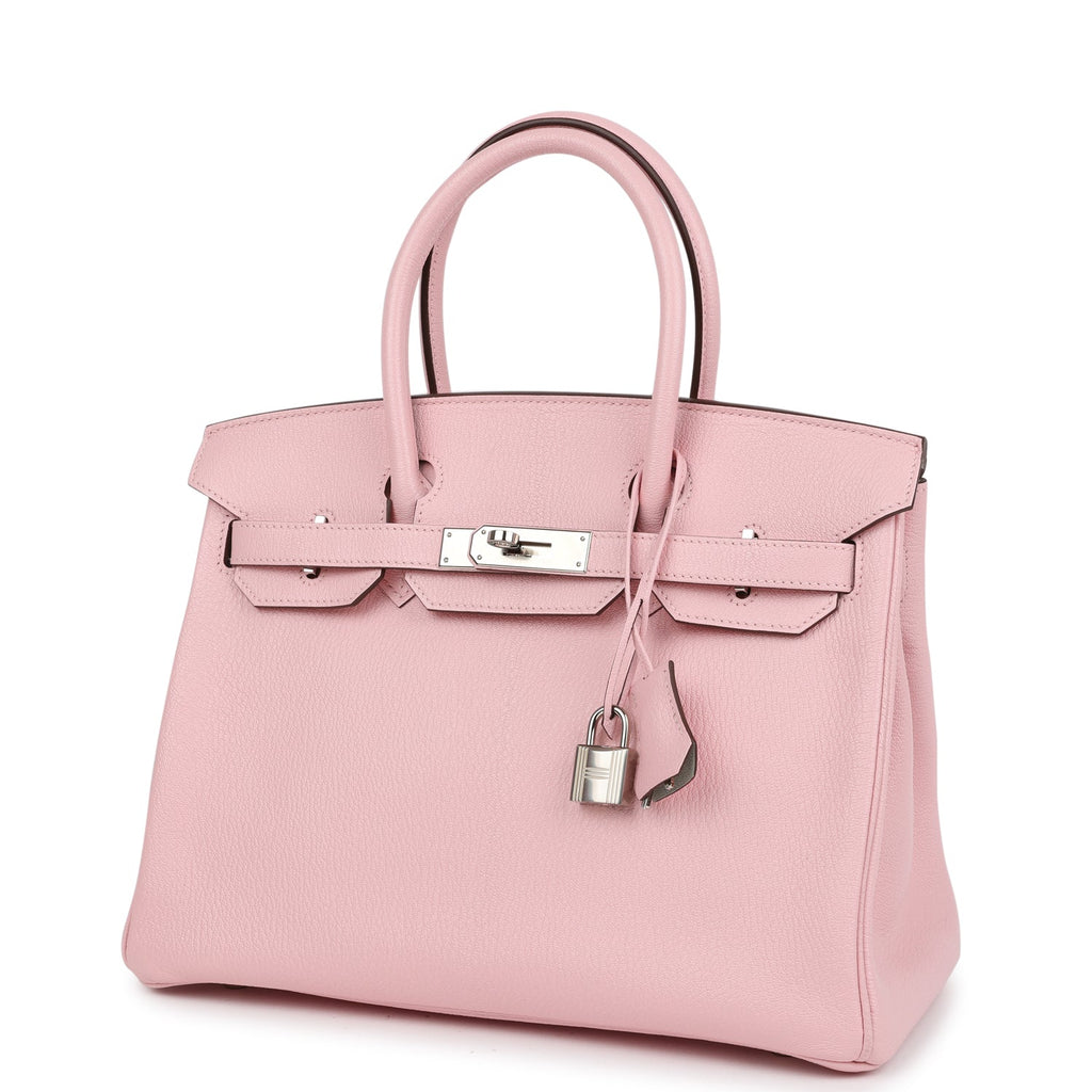 Pre-owned Hermes Special Order (HSS) Birkin 30 Rose Sakura Verso Chèvre Palladium Hardware - Image 6