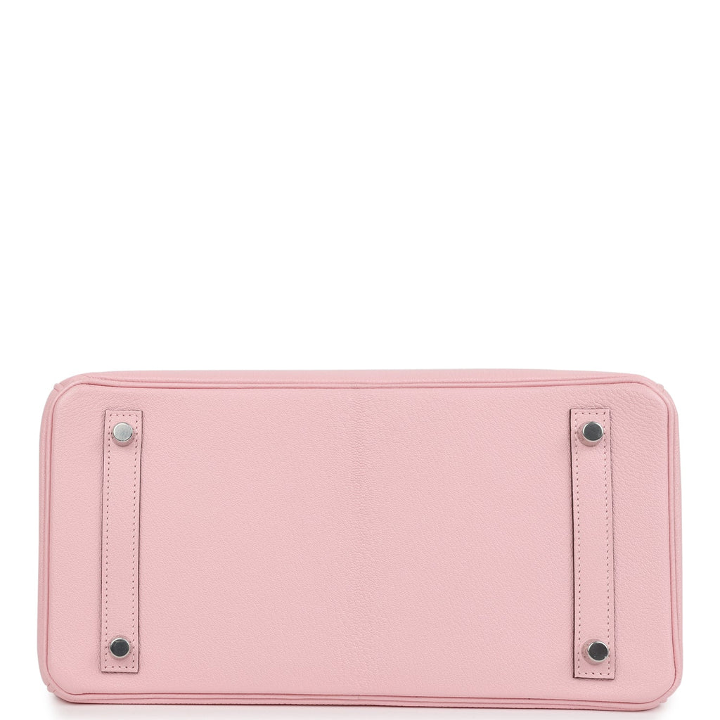 Pre-owned Hermes Special Order (HSS) Birkin 30 Rose Sakura Verso Chèvre Palladium Hardware - Image 7