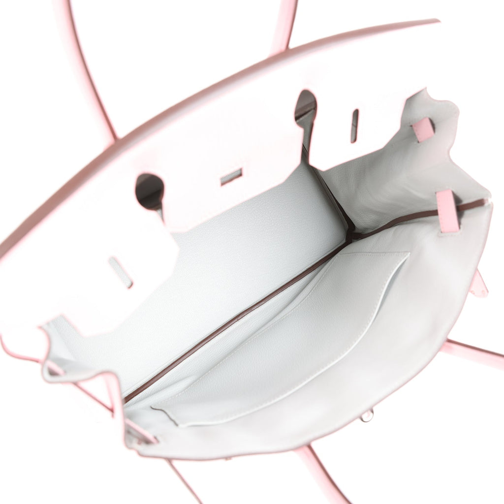 Pre-owned Hermes Special Order (HSS) Birkin 30 Rose Sakura Verso Chèvre Palladium Hardware - Image 10