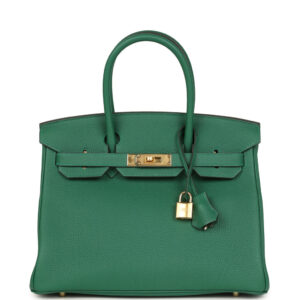 Hermes Birkin 30 Vert Moyen Togo Gold Hardware