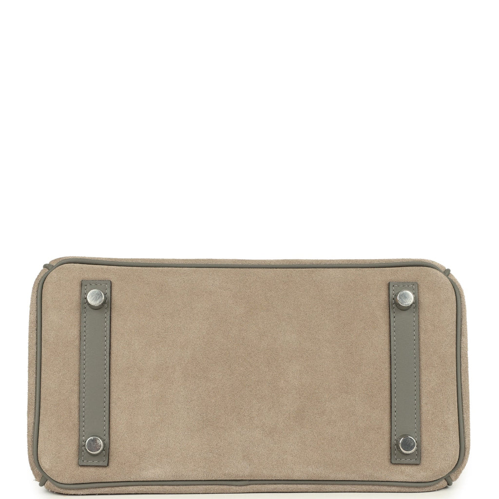 Pre-owned Hermes Birkin 25 Gris Caillou Grizzly and Gris Meyer Swift Palladium Hardware - Image 7
