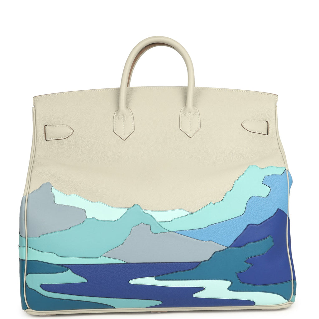 Pre-owned Hermes HAC Birkin 50 "Endless Road" Gris Perle Togo Palladium Hardware - Image 5