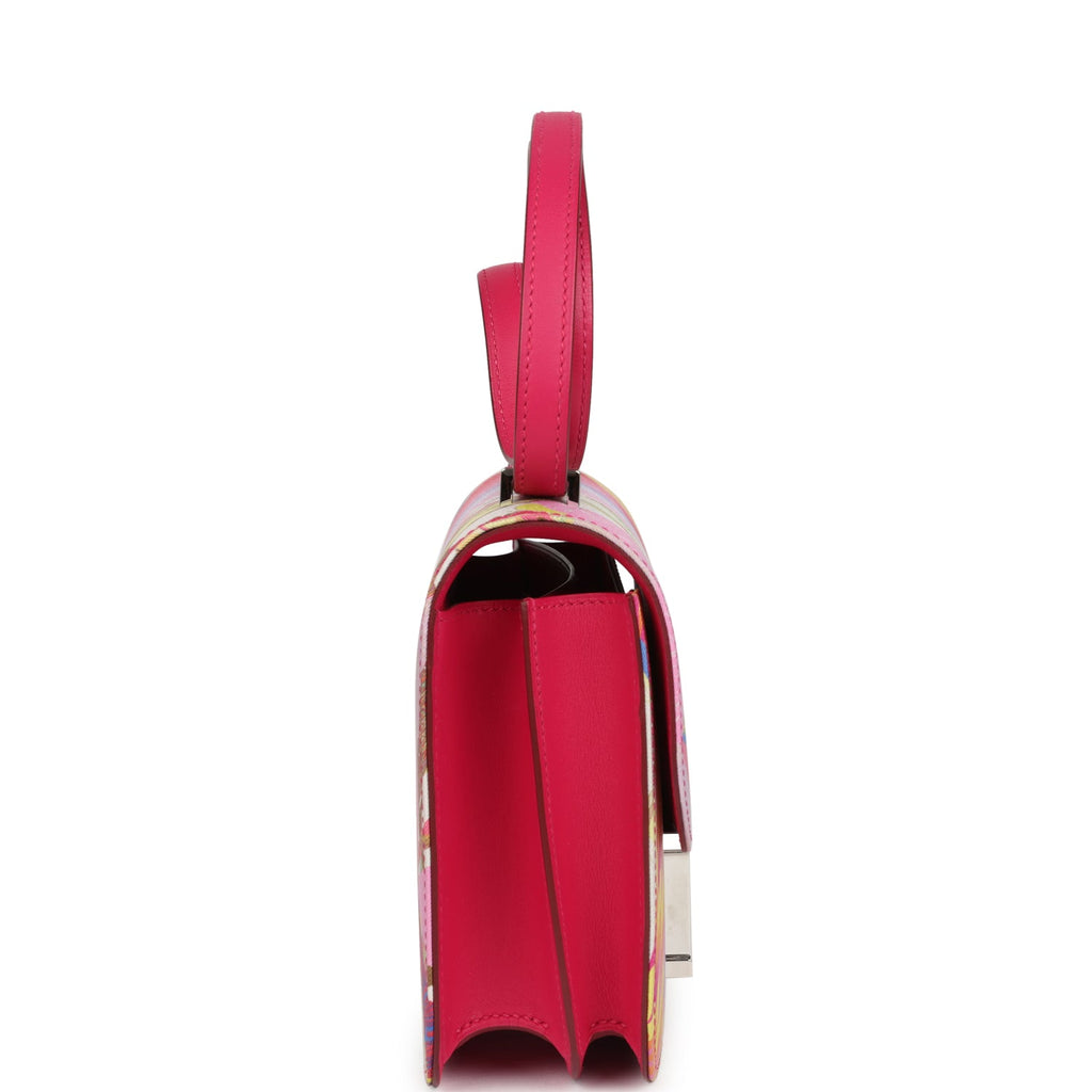 Pre-owned Hermes Constance 18 "Marble Silk" Rose Mexico Swift Palladium Hardware - Image 4