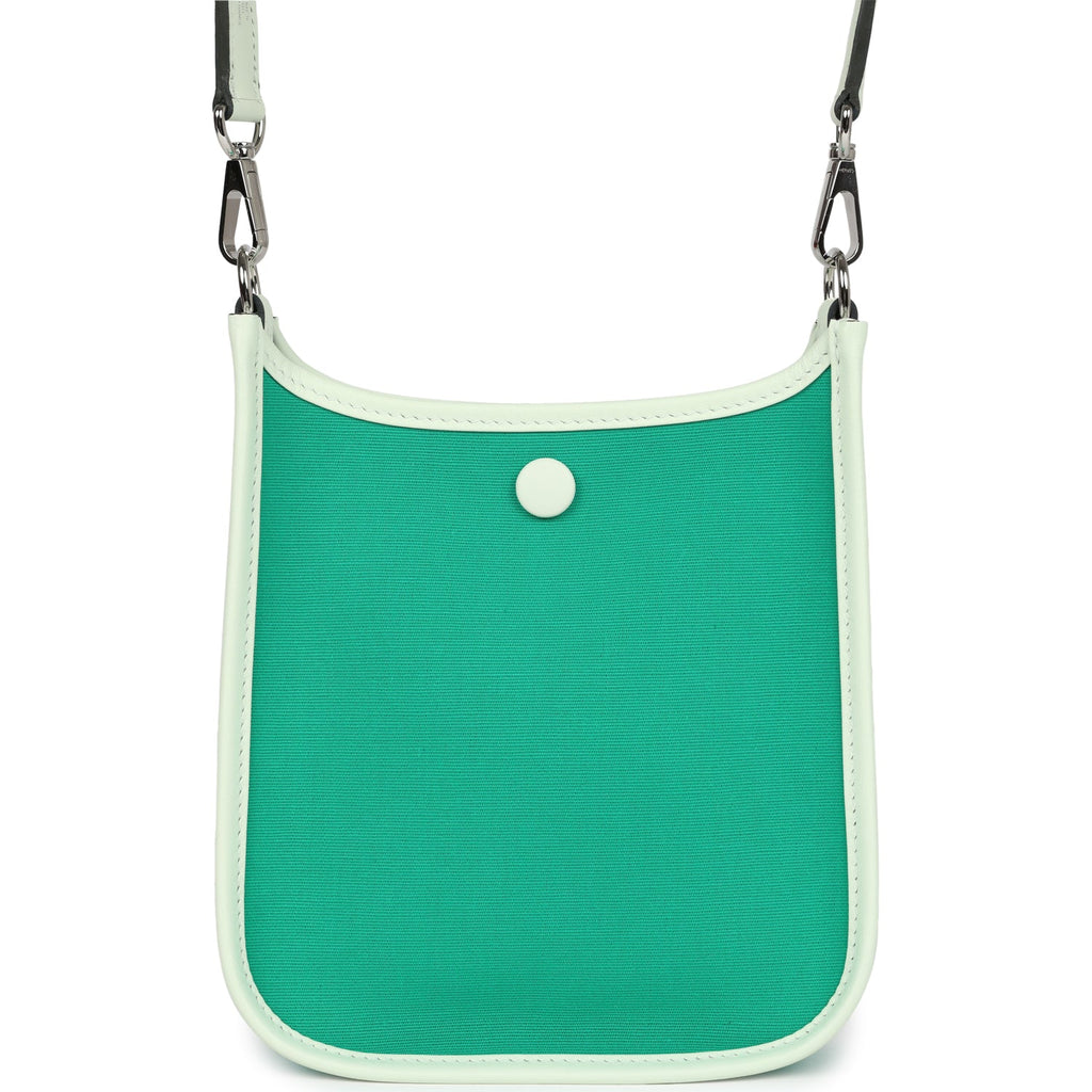 Hermes Neo Evelyne TPM Menthe Officier Canvas and Vert Fizz Swift Palladium Hardware - Image 5