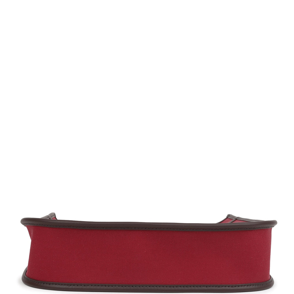Hermes Neo Evelyne PM Rubis Officier Canvas and Rouge Sellier Swift Palladium Hardware - Image 7