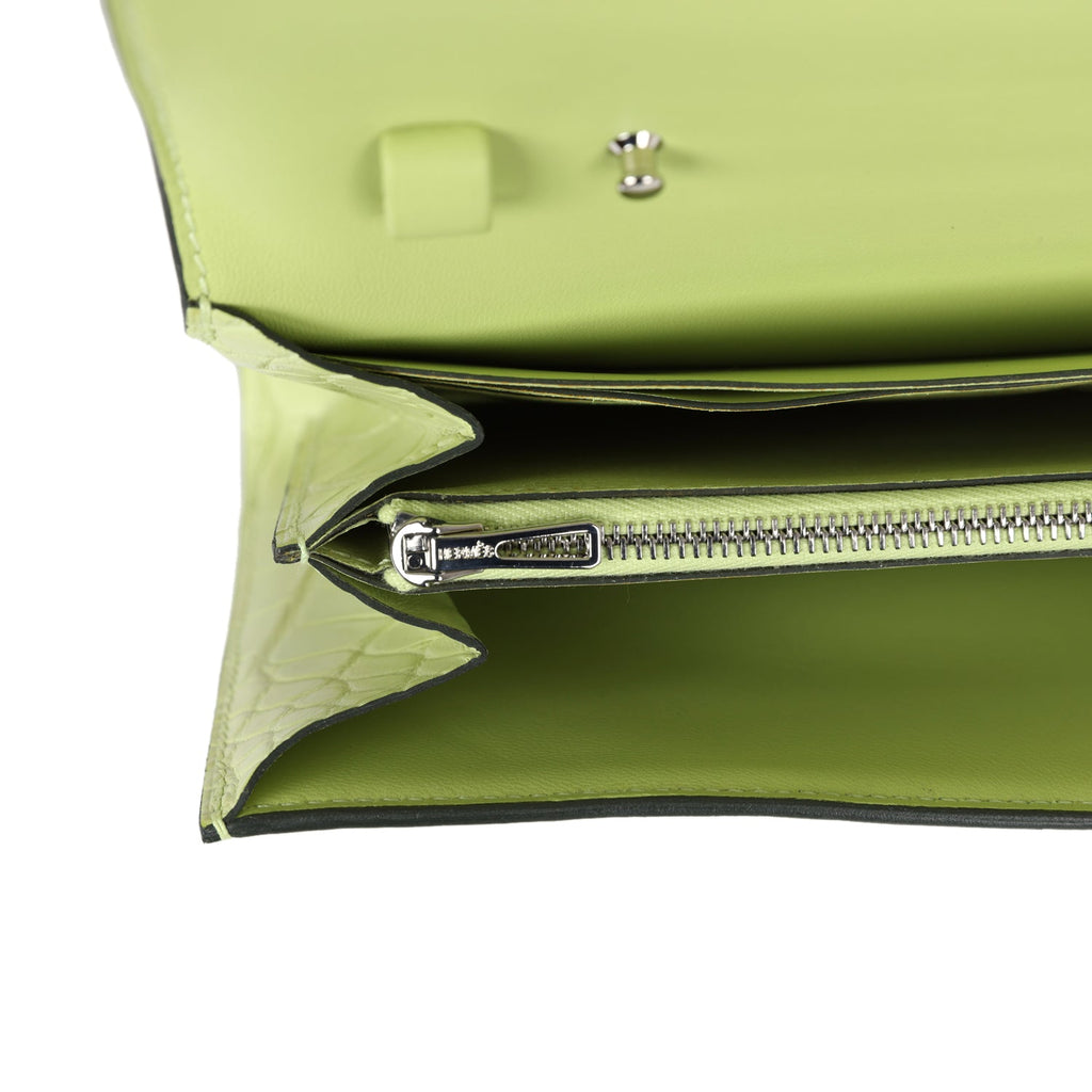 Hermes Constance Wallet To Go Jaune Bourgeon Matte Alligator Palladium Hardware - Image 10