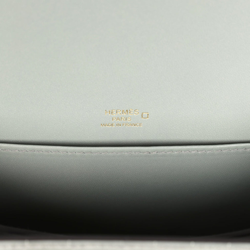 Hermes Mini Roulis Gris Ciment Shiny Alligator Permabrass Hardware - Image 10