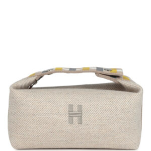 Hermes Bride-A-Brac Au Carre Case PM Seigle Wool Palladium Hardware