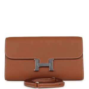 Hermes Constance Wallet To Go Gold Evercolor Palladium Hardware