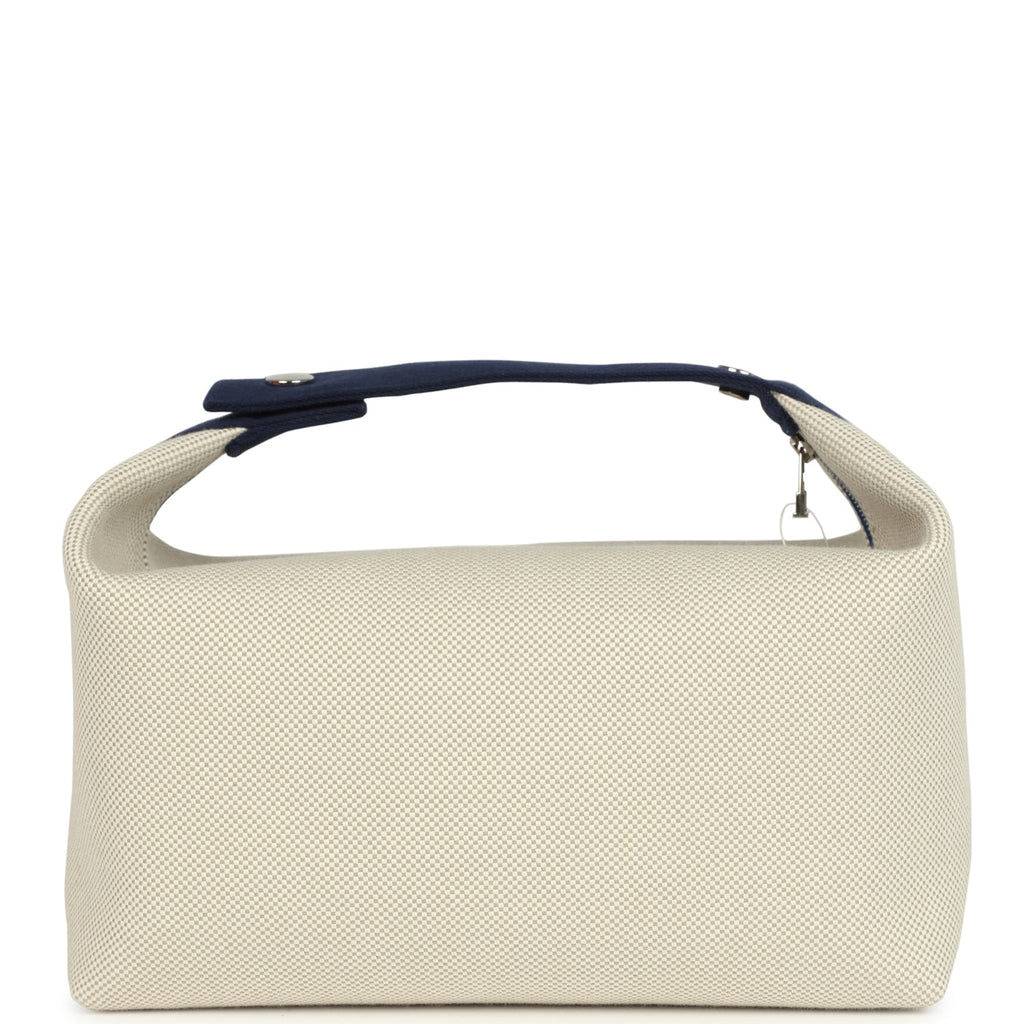 Hermes Bride A Brac Cabriole GM Gris Perle and Bleu Canvas Palladium Hardware - Image 5