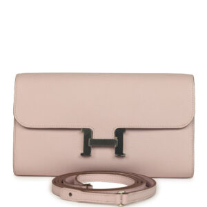 Hermes Constance Wallet To Go Mauve Pale Evercolor Palladium Hardware