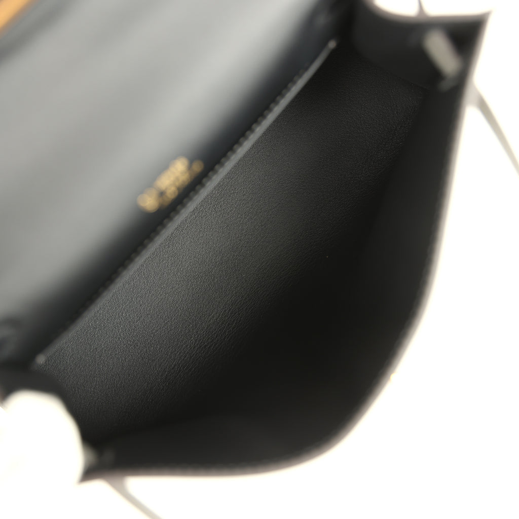 Hermes Special Order (HSS) Kelly Pochette Gris Meyer Verso Swift Gold Hardware - Image 8