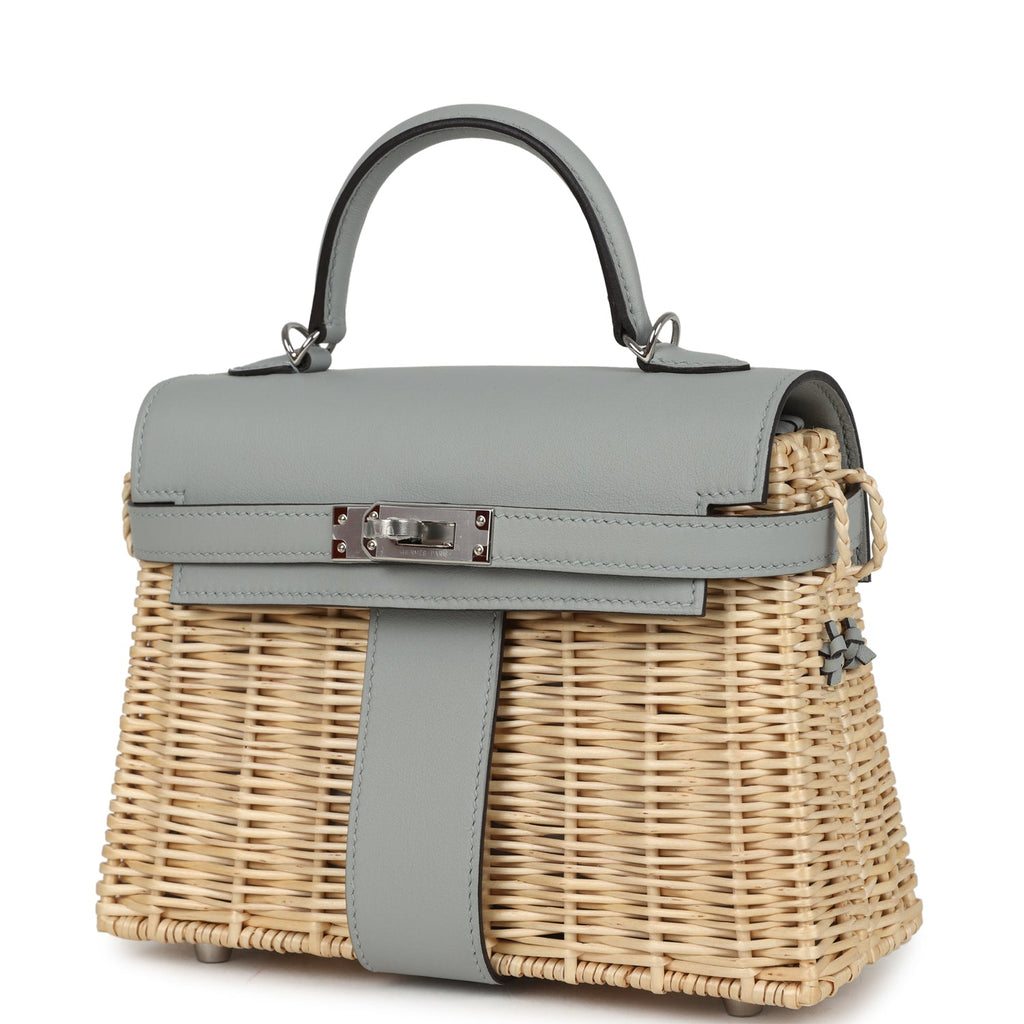 Hermes Mini Picnic Kelly 20 Bleu Glacier Swift Palladium Hardware - Image 6