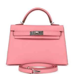 Hermes Kelly Sellier 20 Rose Confetti Epsom Palladium Hardware
