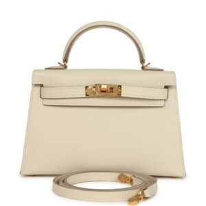 Hermes Kelly Sellier 20 Craie Epsom Gold Hardware