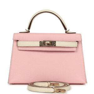 Hermes Special Order (HSS) Kelly Sellier 20 Rose Sakura and Nata Chevre Mysore Permabrass Hardware