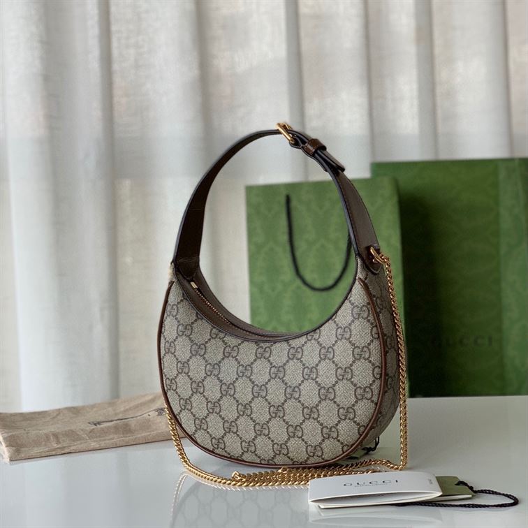 Half-moon-shaped mini bag with Interlocking G Beige and ebony - Image 4