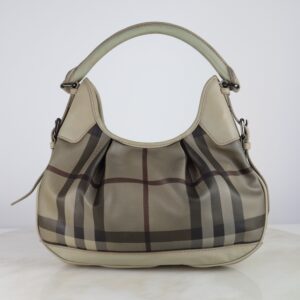 Burberry Grey Smoked Check Top Handle Bag