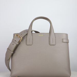 Burberry Grey Banner House Check Medium Tote Bag W/ Strap