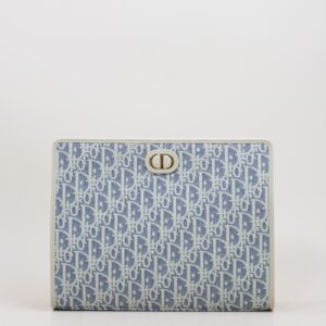 Christian Dior Blue Montaigne Oblique Denim Pouch