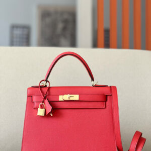 Kelly 28 Epsom Rouge de Coeur(S3) Gold Hardware