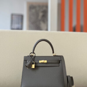 Kelly 25 Epsom Etain (8F) Gold Hardware