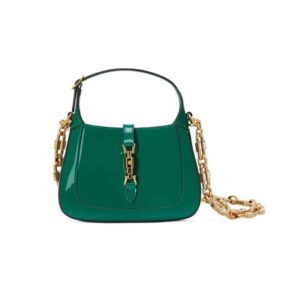 Jackie 1961 mini shoulder bag Green patent leather - GB064