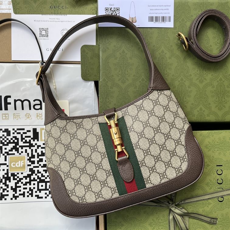 Jackie 1961 small shoulder bag Beige/ebony canvas - GB117 - Image 3