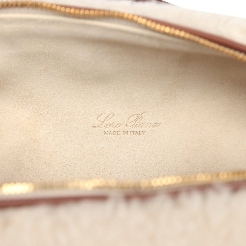 Loro Piana Extra Pocket L19 Pouch Ancient Paper and Sun Gold Cashmere and Silk Gold Hardware - Image 9