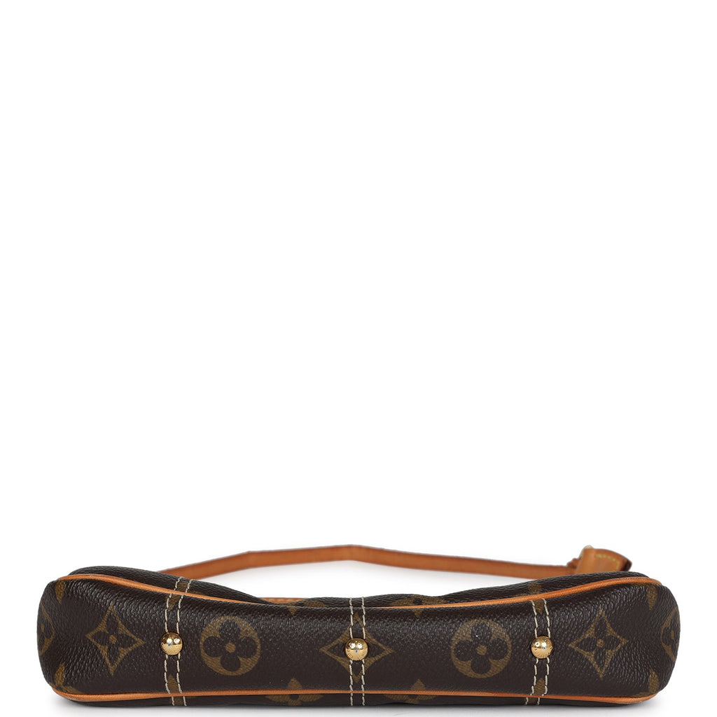 Vintage Louis Vuitton Pochette Accessories Brown Monogram Rivet Gold Hardware - Image 8