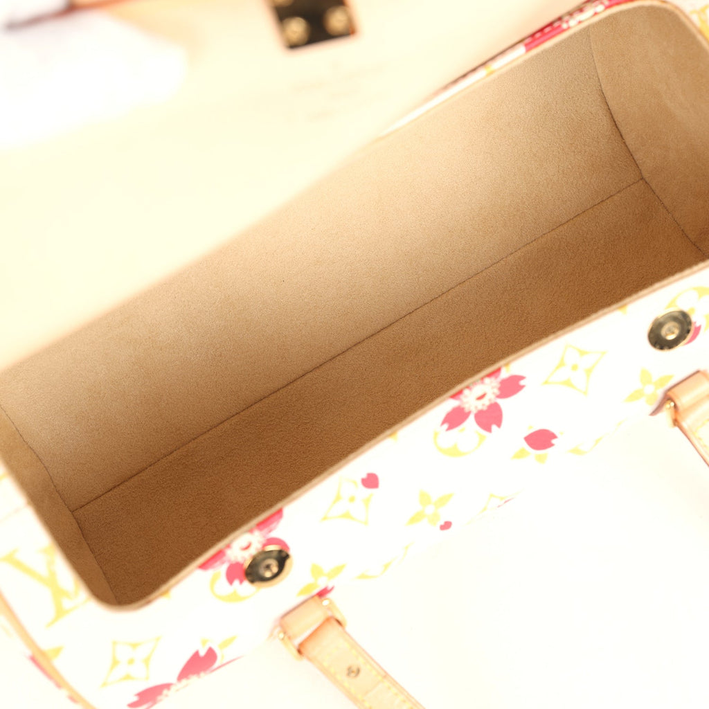Vintage Louis Vuitton X Takashi Murakami Cream and Red Cherry Blossom Papillon Gold Hardware - Image 11