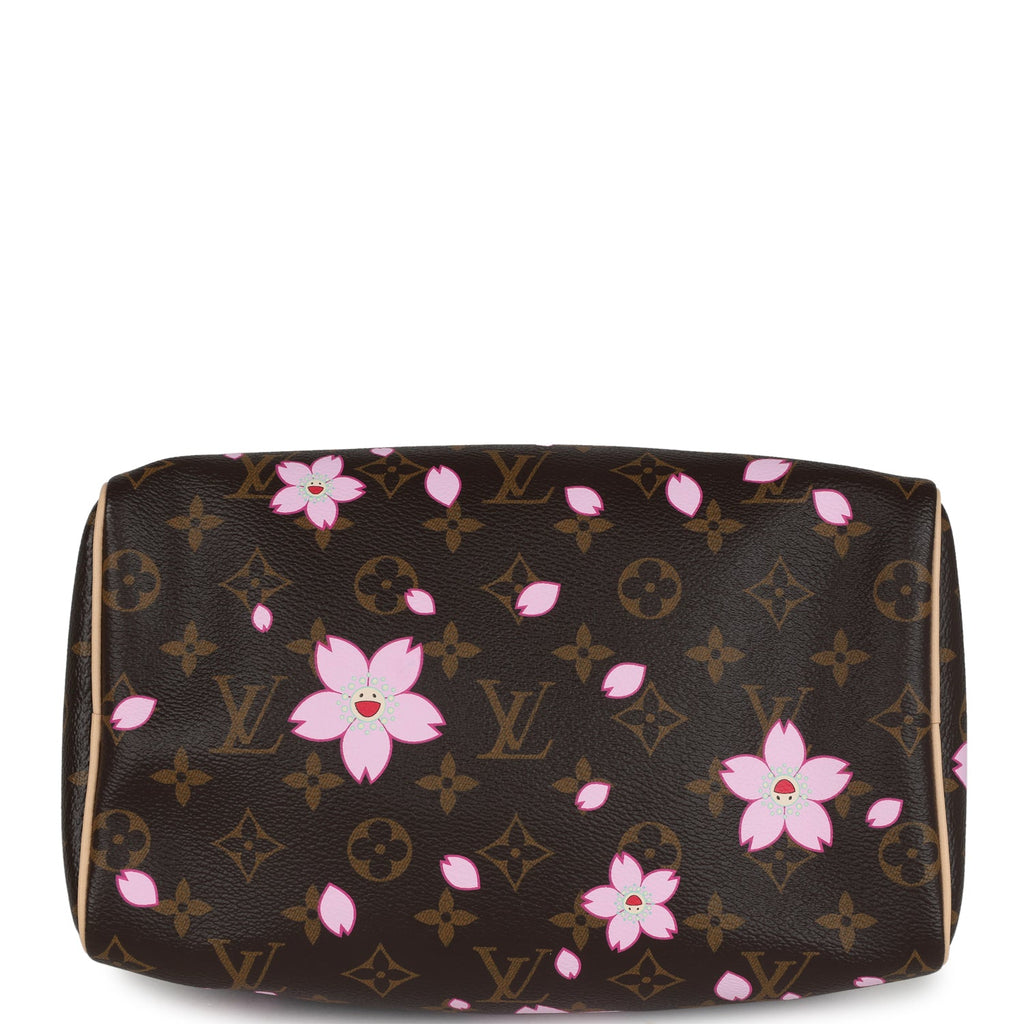 Louis Vuitton X Takashi Murakami Cherry Blossom Speedy 25 Bandouliere Brown Monogram Gold Hardware - Image 8