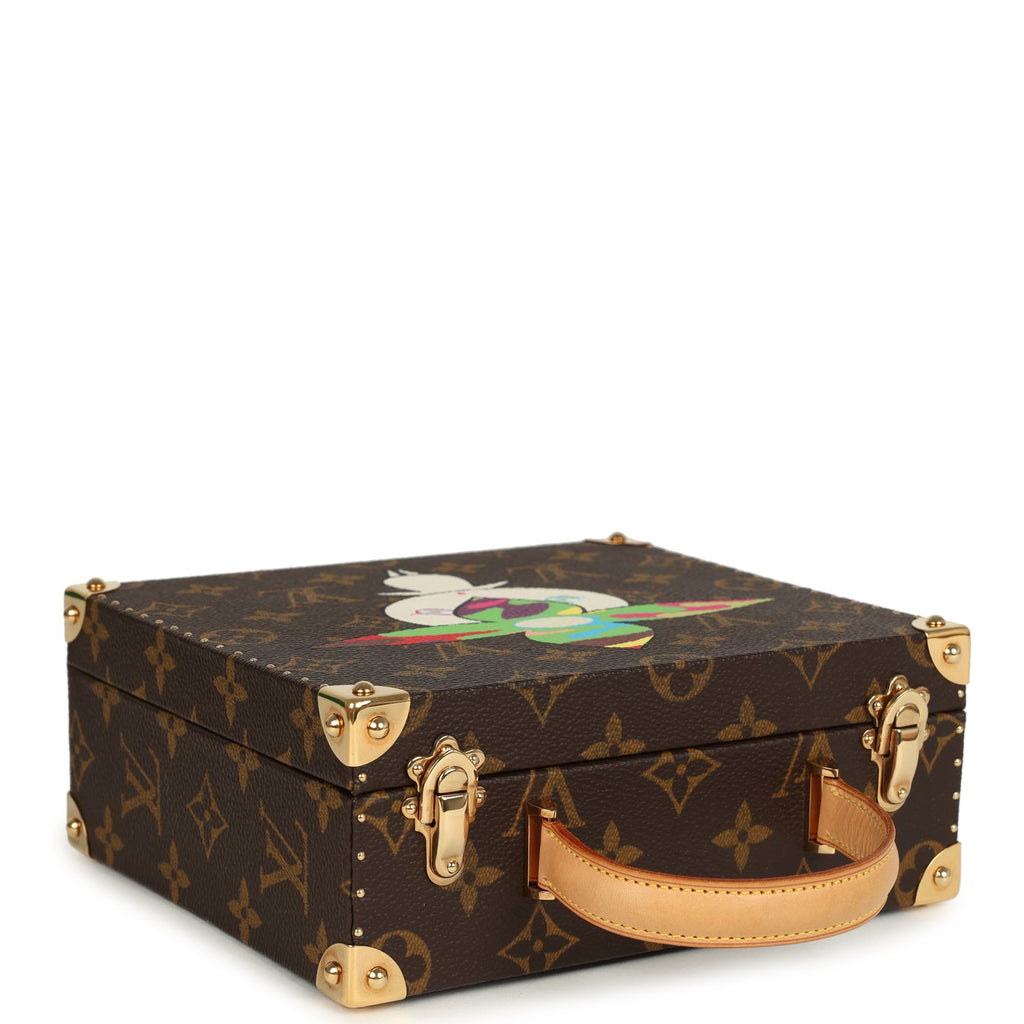 Vintage Louis Vuitton x Takashi Murakami Flower Head Jewelry Trunk Brown Multi Monogram Brass Hardware - Image 7