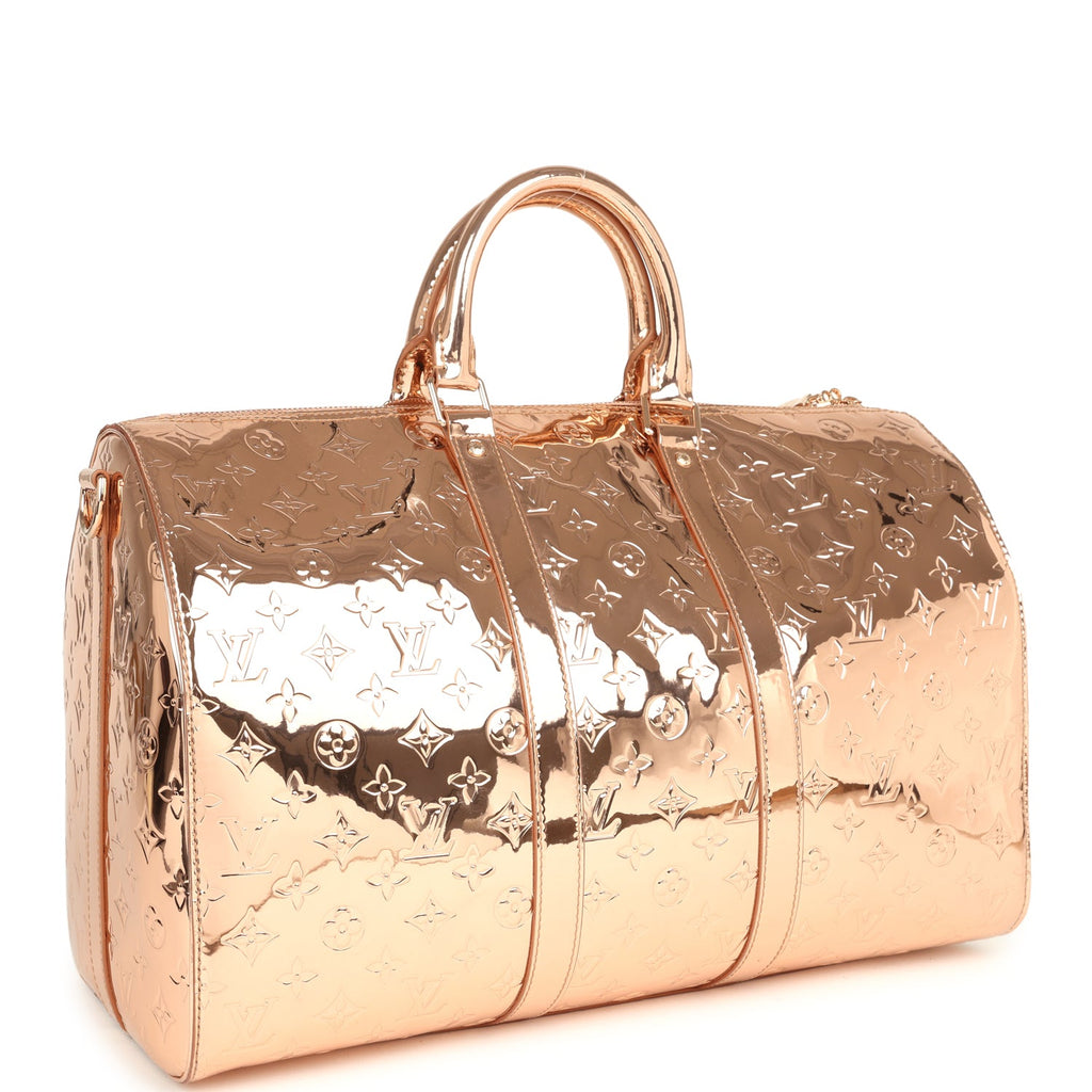 Louis Vuitton Keepall Bandouliere 45 Copper Monogram Miroir Rose Gold Hardware - Image 4