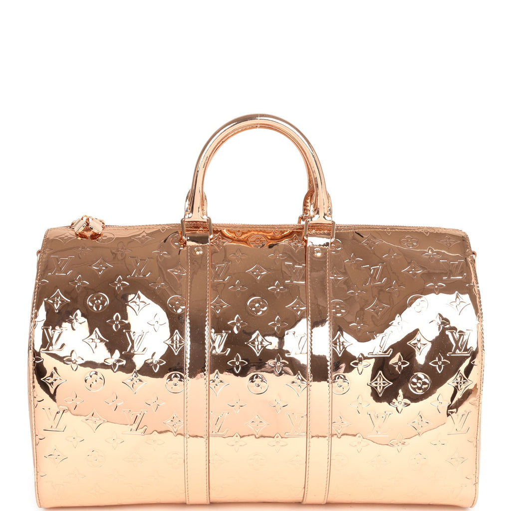 Louis Vuitton Keepall Bandouliere 45 Copper Monogram Miroir Rose Gold Hardware - Image 6