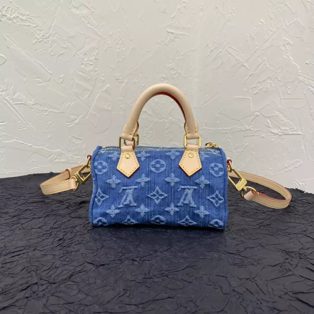 LV Nano Speedy Monogram Denim Blue - Repbags.ru - Image 4